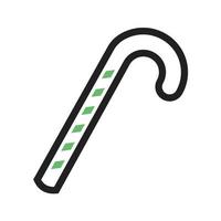 Candy Stick Line Green and Black Icon vector