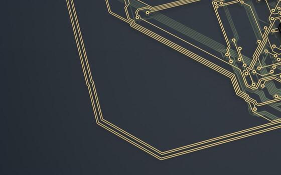 chip de procesador en una placa de circuito impreso con retroiluminación roja. Ilustración 3d sobre el tema de la tecnología y el poder de la inteligencia artificial. foto