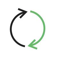 Synchronize Line Green and Black Icon vector
