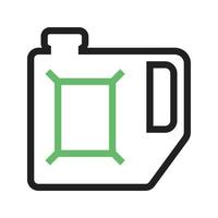 Petrol Can Line Green and Black Icon vector