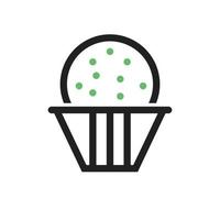 Cup Cake Line Green and Black Icon vector