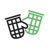 Baking Glove Line Green and Black Icon vector