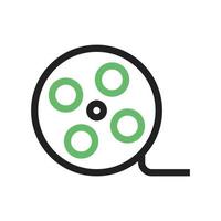 Film Reel Line Green and Black Icon vector
