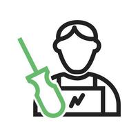 Electrician Line Green and Black Icon vector