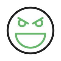 Evil Line Green and Black Icon vector