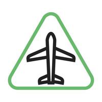 Airport sign Line Green and Black Icon vector