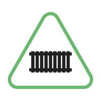 Rail track Line Green and Black Icon vector