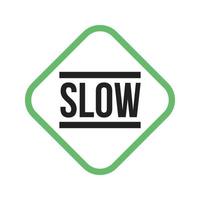 Slow Line Green and Black Icon vector