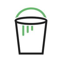 Paint Bucket Line Green and Black Icon vector