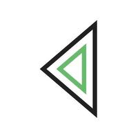 Triangle Arrow Left Line Green and Black Icon vector