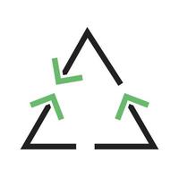 Recycle Arrow Line Green and Black Icon vector