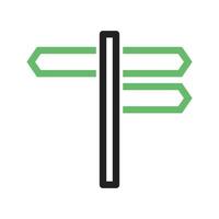 Street Signs Line Green and Black Icon vector