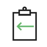 Assignment Return I Line Green and Black Icon vector