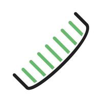 línea de peine grueso icono verde y negro vector