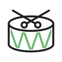 Drum Line Green and Black Icon vector