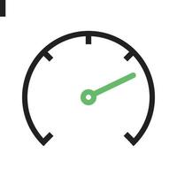 Speedometer Line Green and Black Icon vector