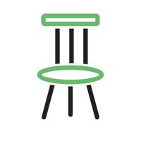 Chair Line Green and Black Icon vector