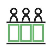 Panel of judges Line Green and Black Icon vector