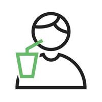 Drinking Line Green and Black Icon vector