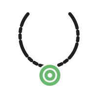 línea de collar icono verde y negro vector