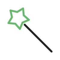 Magic Wand Line Green and Black Icon vector