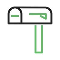 Mailbox Line Green and Black Icon vector