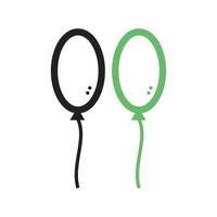 Balloons Line Green and Black Icon vector