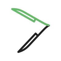 línea de doble hoja icono verde y negro vector
