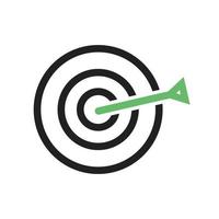 Dartboard Line Green and Black Icon vector