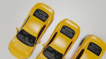 auto yellow. 3d illustration of fragments of vehicles on a white background. photo