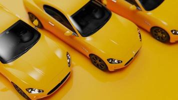 auto yellow. 3d illustration of fragments of vehicles on a white background. photo