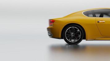 auto yellow. 3d illustration of fragments of vehicles on a white background. photo