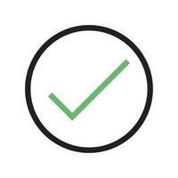 Check Circle Line Green and Black Icon vector