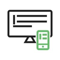 Responsive Design Line Green and Black Icon vector