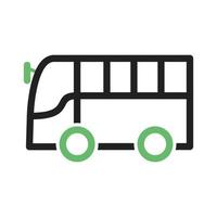 Delivery Bus Line Green and Black Icon vector