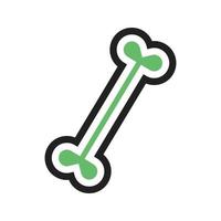 Bone for Dog Line Green and Black Icon vector