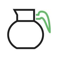 Coffee Pot Line Green and Black Icon vector