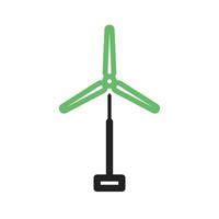 Windmill Line Green and Black Icon vector