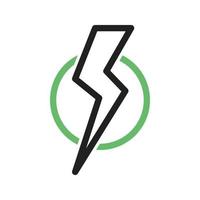 Electric Current Line Green and Black Icon vector