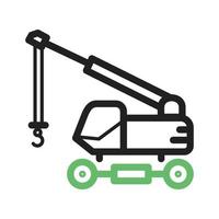 Lifter Crane Line Green and Black Icon vector