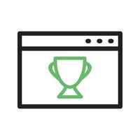 Web Award Line Green and Black Icon vector