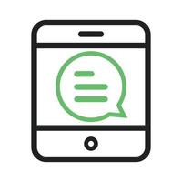 Text Message II Line Green and Black Icon vector