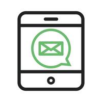 Text Message I Line Green and Black Icon vector