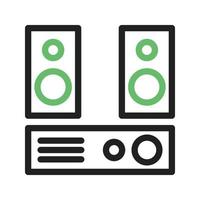 Audio System Line Green and Black Icon vector