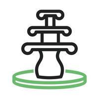 Fountain Line Green and Black Icon vector