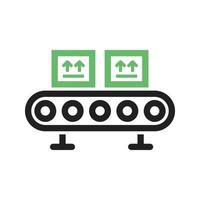 Assembly Line Line Green and Black Icon vector