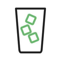 Iced Coffee Line Green and Black Icon vector