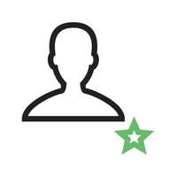 línea de perfil masculina favorita icono verde y negro vector