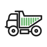 Tipper Line Green and Black Icon vector