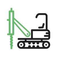 Drill Line Green and Black Icon vector